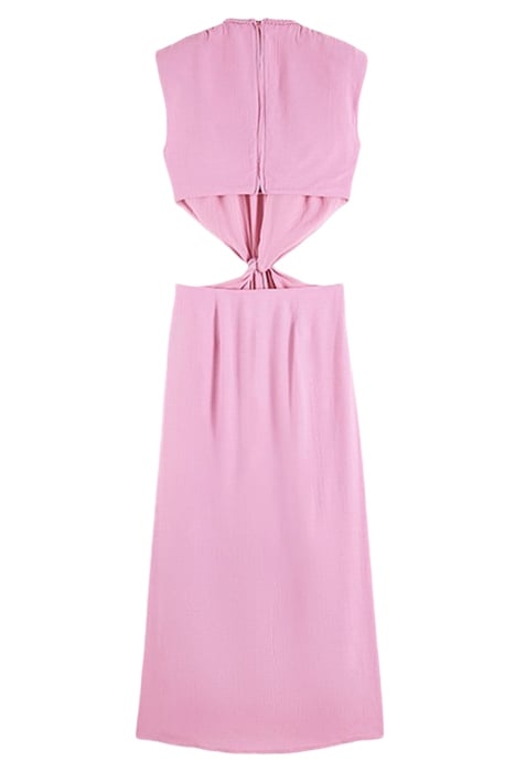 DRAPED STRUCTURED SHOULDER MIDI DRESS ORCHID PINK 2