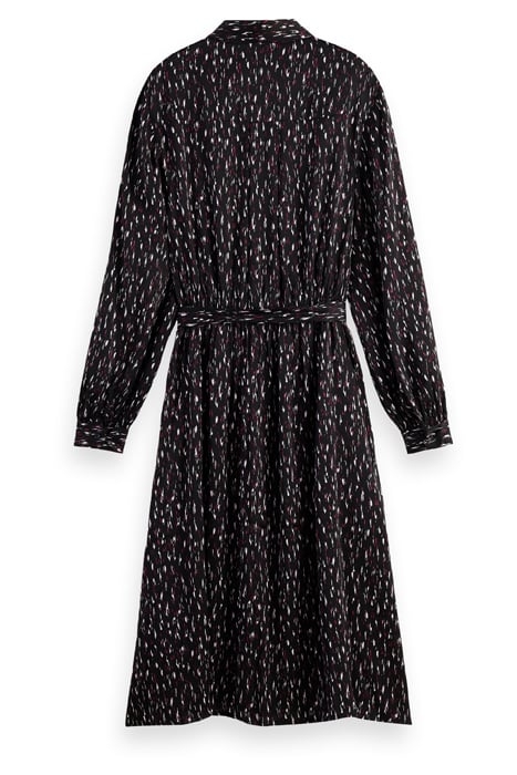 RELAXED FIT SHIRT DRESS IN VISCOSE JACQUARD IKAT RAIN 2
