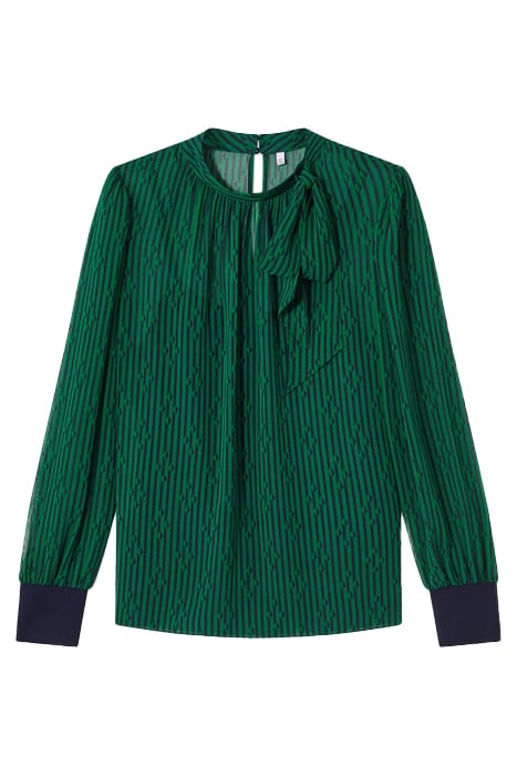 MARCY BLOUS GREEN/BLUE 4