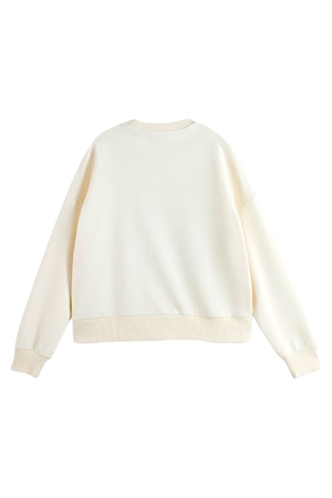 LOOSE FIT CREWNECK SWEATER VANILLA WHITE 2