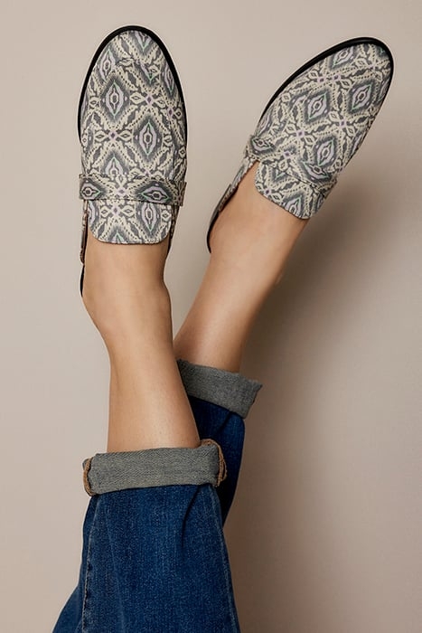 CANVAS PRINTED LOAFER OATMEAL 3