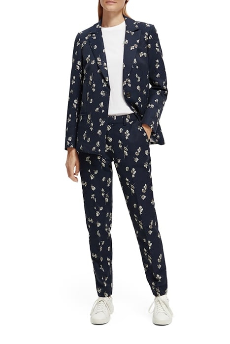 LOWRY - MID-RISE SLIM JACQUARD FLORAL TROUSERS TULIPS 6