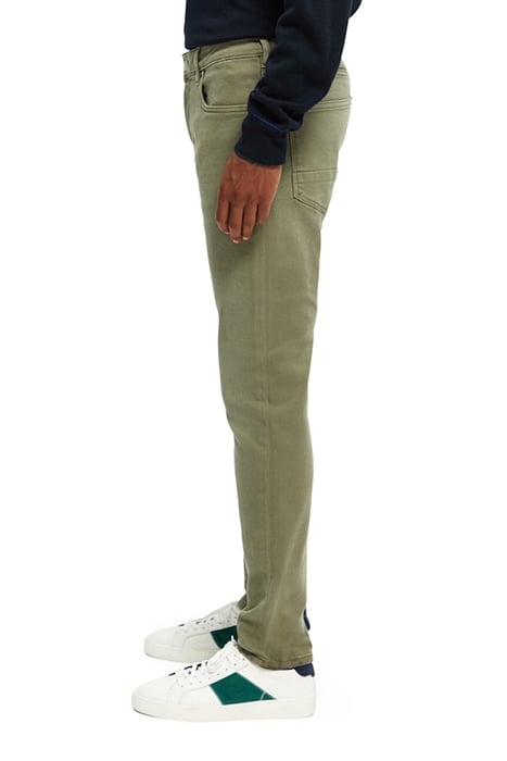 SKIM SKINNY JEANS — GARMENT DYED COLOURS MILITARY GREEN 5