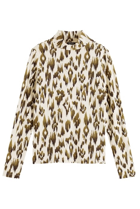 ALL-OVER PRINT SLIM-FIT LONG SLEEVE T-SHIRT BRUSHED IKAT KHA 1