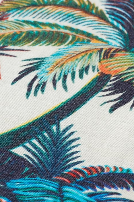 PALM-PRINTED CREWNECK T-SHIRT OFFWHITE PALMTREES AOP 7