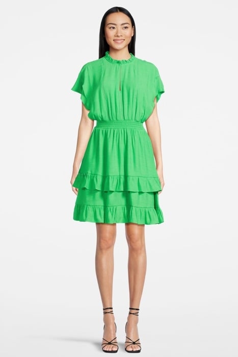 EASY FITTED SMOCKED MINI DRESS BRIGHT PARAKEET 2