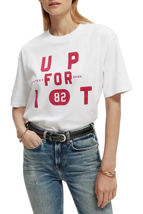 GRAPHIC PRINTED LOOSE-FIT T-SHIRT IN ORGANIC COTTON WHITE 3