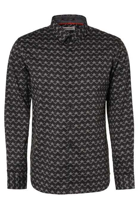 SHIRT LONG SLEEVE ALL OVER PRINTED STRETCH DARK GREY 1