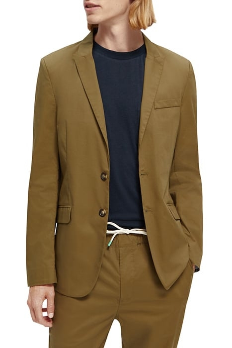 UNCONSTRUCTED LIGHTWEIGHT POPLIN 2-BUTTON BLAZER KHAKI 2