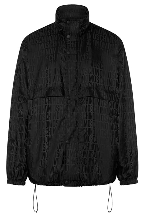ALLOVER LOGO JACQUARD NYLON WINDBREAKER BLACK 3