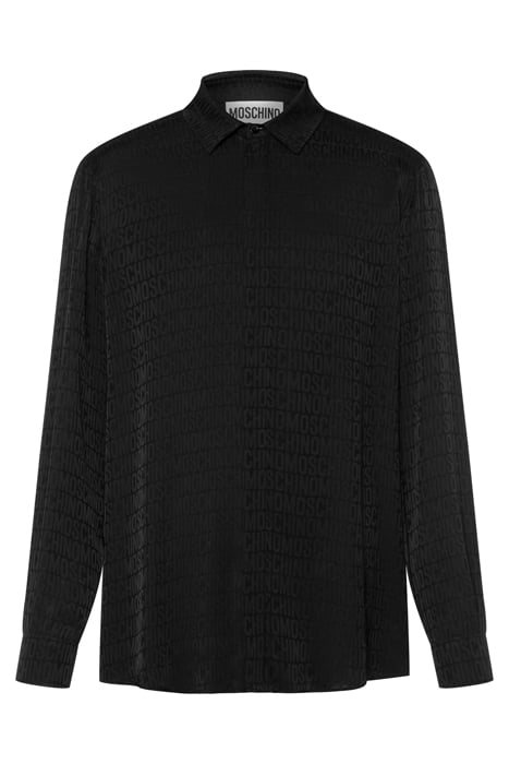ALLOVER LOGO JACQUARD TWILL SHIRT BLACK 3
