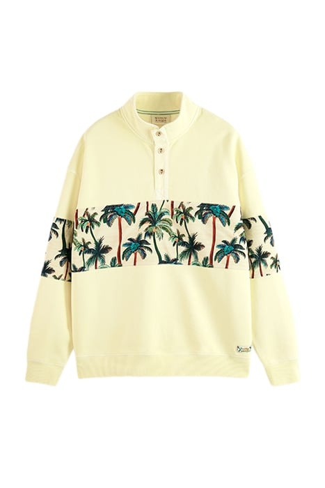 GARMENT DYE FELPA / POPLIN SWEATSHIRT BANANA 1