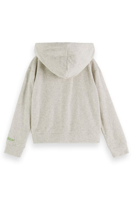 RELAXED-FIT WRAP TOWELLING HOODIE GREY MELANGE 2