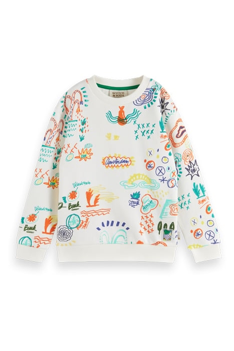 COTTON IN CONVERSION ALL-OVER PRINTED CREWNECK SWEATSHIRT PA 1