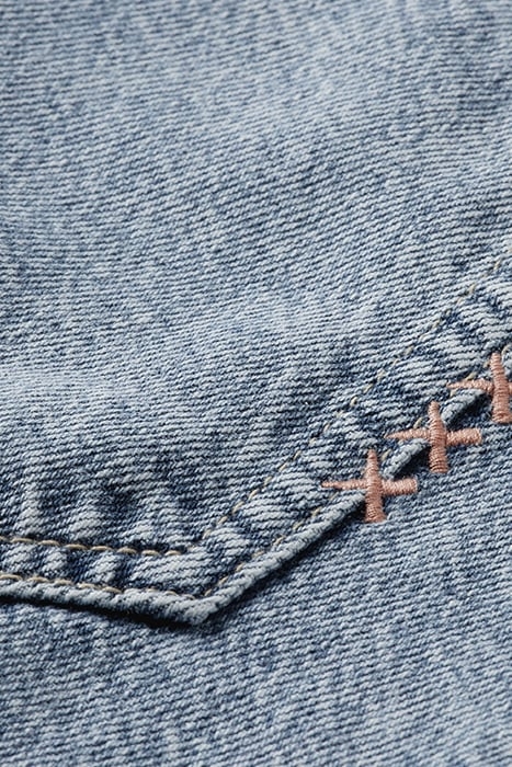 CROSS OVER FRONT WASHED DENIM MINI SKIRT GROWING BLAUW 3