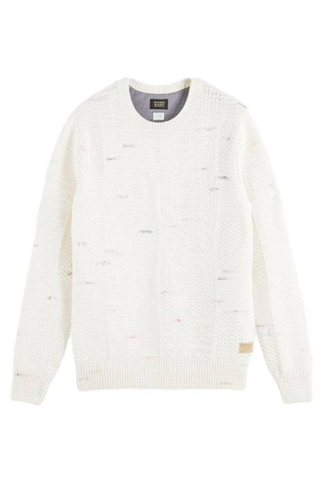 SPACE-DYE YARN STRUCTURED COTTON-BLEND PULLOVER COMBO A 1