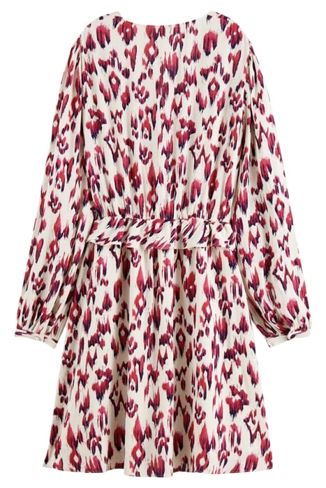 WRAPPED SHORT DRESS BRUSHED IKAT CHERRY PIE 8