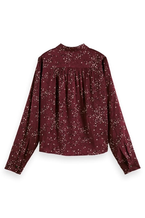 VISCOSE JACQUARD SLIM FIT SHIRT MILKY WAY CRIMSON 2