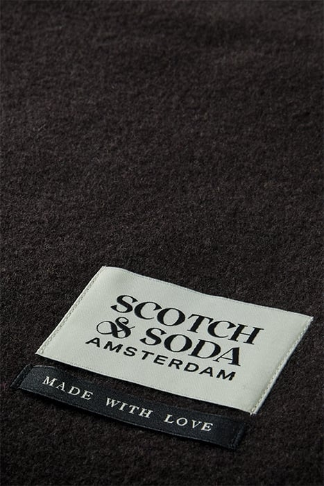 VIRGIN WOOL FRINGED WOVEN SCARF EARTH 6