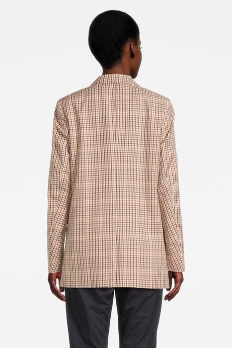 DOUBLE BREASTED TAILORED BLAZER IN YARN DYE CHECK COMBO X 3