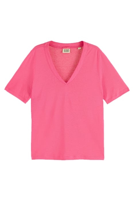 SOFT V-NECK T-SHIRT PINK PUNCH 1