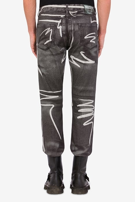 SHADOWS & SQUIGGLES COTTON BULL TROUSERS GREY 2