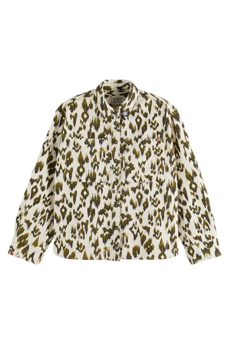 MILITARY SHIRT BRUSHED IKAT ARMY GREEN 1