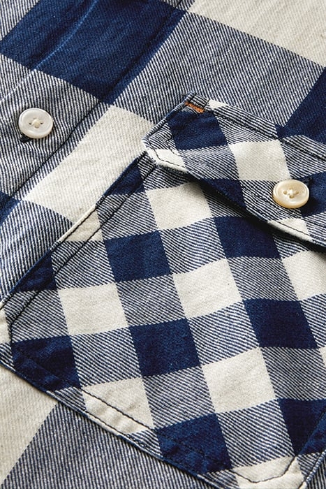 INDIGO CHECKED 1 POCKET WORKWEAR REGULAR FIT SHIRT COMBO A 7