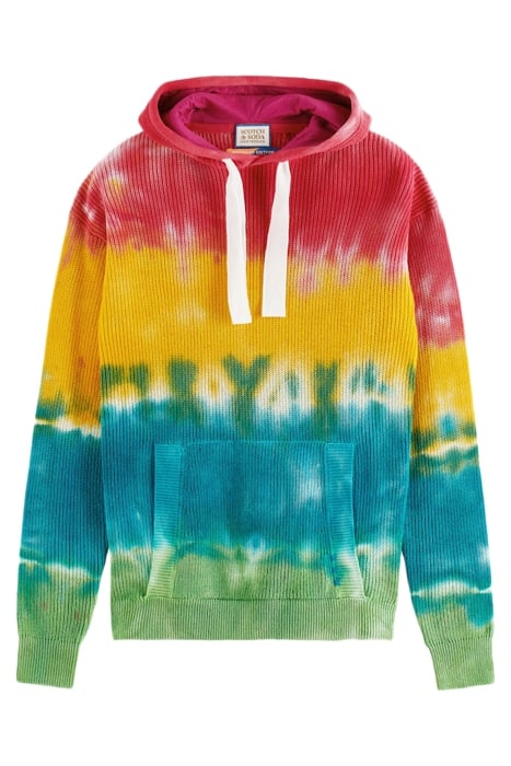 TIE-DYED RIB KNITTED COTTON HOODIE MULTICOLOUR TIE DYE 1