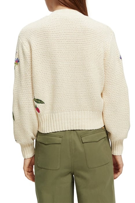 EMBROIDERED CARDIGAN VANILLA WHITE 3