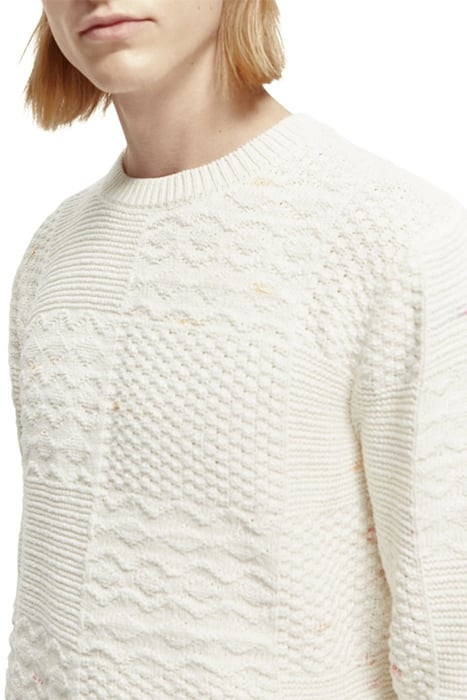 SPACE-DYE YARN STRUCTURED COTTON-BLEND PULLOVER COMBO A 5