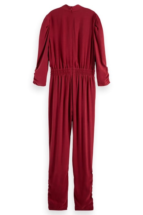JUMPSUIT WITH GATHERED DETAILS DEEP RASPBERRY 2