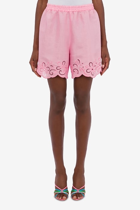 AJOUR NYLON AND VISCOSE SHORTS PINK 1