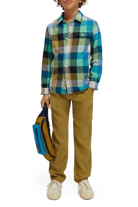 RELAXED SLIM FIT - GARMENT-DYED TENCEL CARGO PANTS KHAKI 6