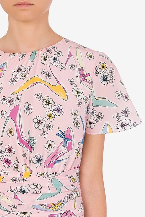 HEELS & FLOWERS MIDI DRESS PINK 4