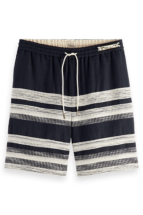 STRUCTURED STRIPED LINEN-BLEND BERMUDA SHORT COMBO A 1