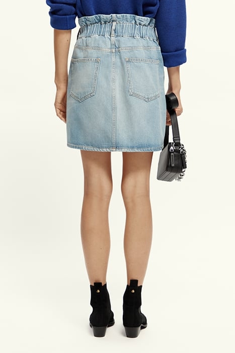 THE BREAK PAPER BAG SKIRT — LAVA BLUE 3