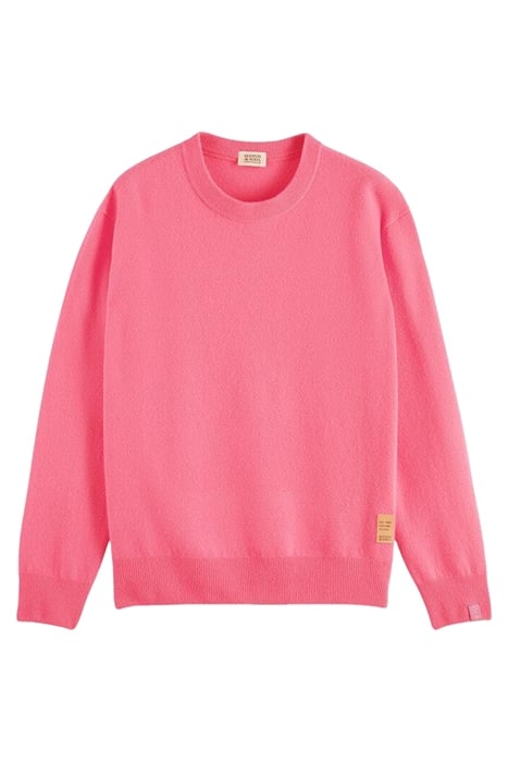 WOOL CREWNECK PULLOVER MADE WITH 30% RECYCLED CASHMERE FLUO 1