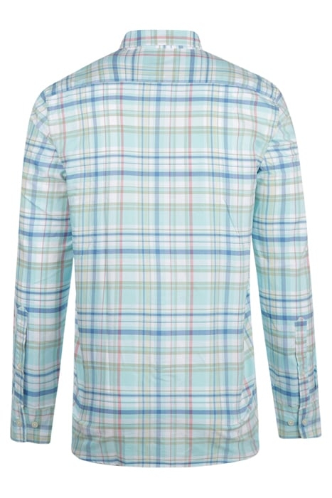 OXFORD CHECK SHIRT AQUA 2