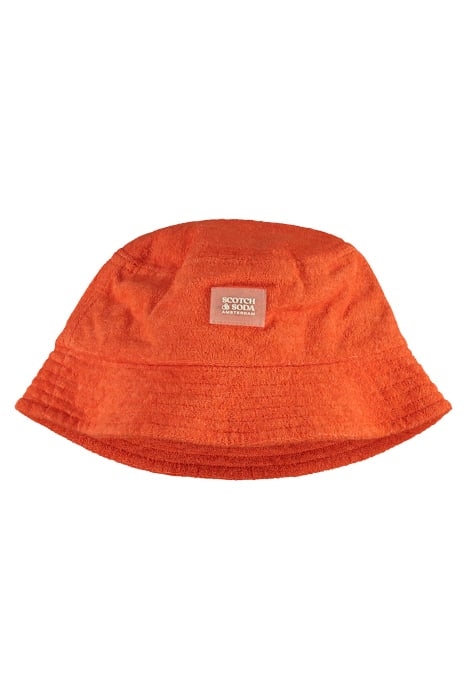 UNISEX TOWELLING BUCKET HAT SPICY ORANGE 1