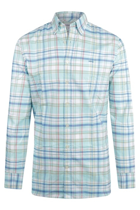OXFORD CHECK SHIRT AQUA 1
