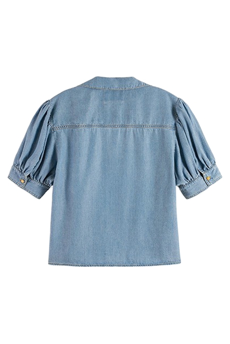 SHORT SLEEVED FEMININE INDIGO SHIRT INDIGO 2