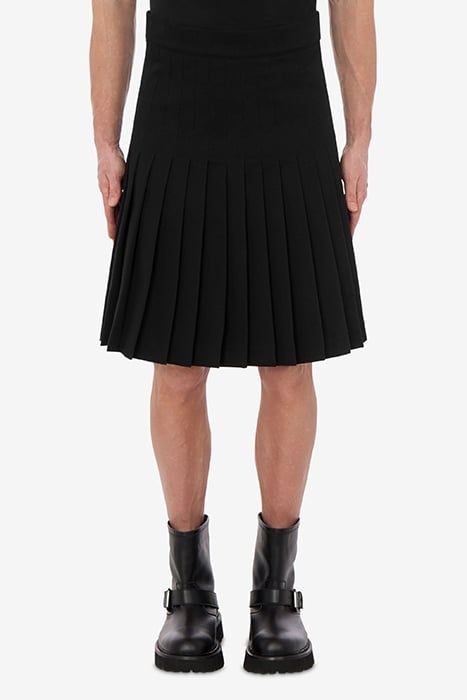 PLEATED SKIRT IN STRETCH GABARDINE BLACK 1