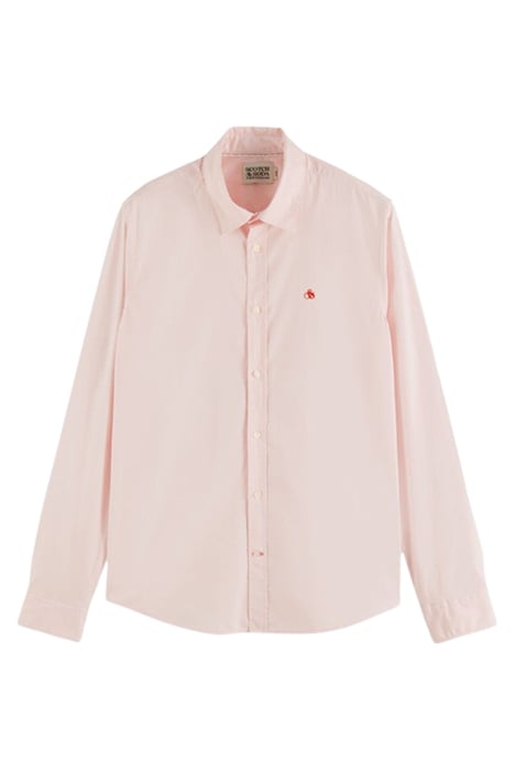 ESSENTIALS - SLIM-FIT ORGANIC COTTON POPLIN SHIRT ROSE 1