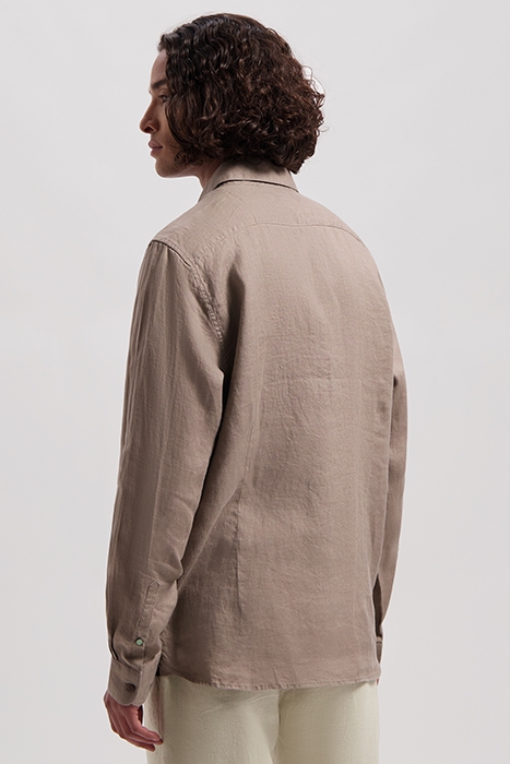 BASIC SHIRT LINEN TIMBER WOLF 2