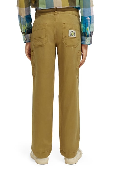 RELAXED SLIM FIT - GARMENT-DYED TENCEL CARGO PANTS KHAKI 4