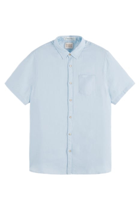 SHORT SLEEVE LINEN SHIRT SKY 1
