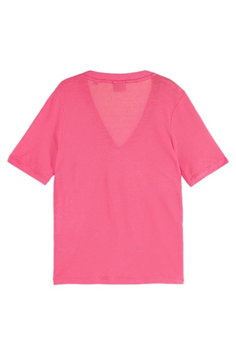 SOFT V-NECK T-SHIRT PINK PUNCH 2