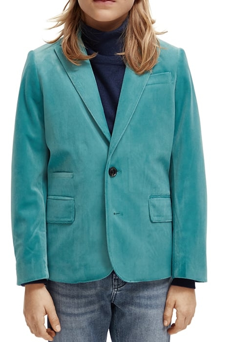 VELVET BLAZER DEEP TURQUOISE 1