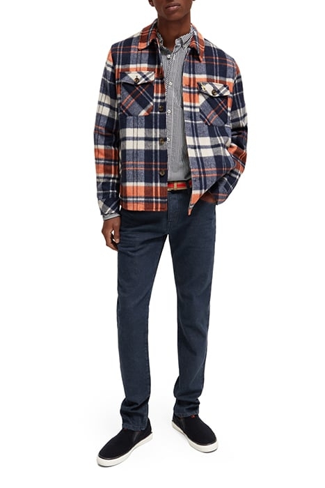 BRUSHED WOOL-BLEND CHECKED OVERSHIRT BLUE CHECK 3